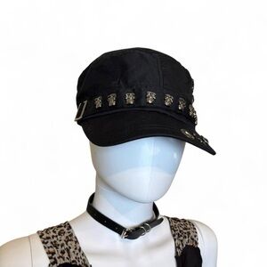 Y2K Black Studded Cap